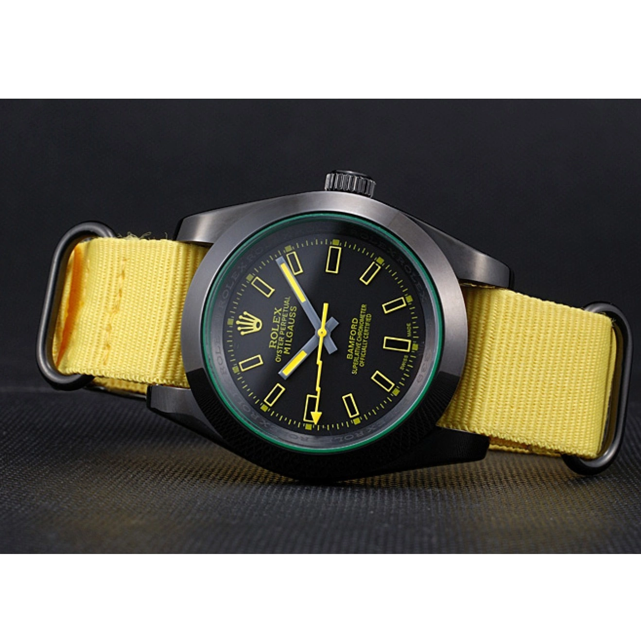 MiroTime 0821 Rolex Milgauss Bamford Yellow Nylon Strap 621999